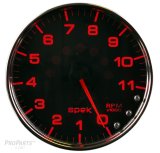 Autometer Spek-Pro Gauge Tachometer 5in 11K Rpm W/Shift Light & Peak Mem Black/Chrome thumbnail 1