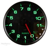 Autometer Spek-Pro Gauge Tachometer 5in 11K Rpm W/Shift Light & Peak Mem Black/Smoke/Black thumbnail 5
