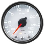 Autometer Spek-Pro Gauge Vac/Boost 2 1/16in 30Inhg-30psi Stepper Motor W/Peak & Warn White/Black thumbnail 2