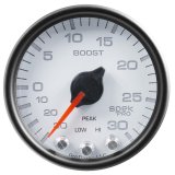 Autometer Spek-Pro Gauge Vac/Boost 2 1/16in 30Inhg-30psi Stepper Motor W/Peak & Warn White/Black thumbnail 4
