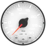Autometer Spek-Pro Gauge Vac/Boost 2 1/16in 30Inhg-30psi Stepper Motor W/Peak & Warn White/Black thumbnail 5