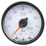 Autometer Spek-Pro Gauge Vac/Boost 2 1/16in 30Inhg-30psi Stepper Motor W/Peak & Warn White/Black thumbnail 7