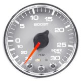 Autometer Spek-Pro Gauge Vac/Boost 2 1/16in 30Inhg-30psi Stepper Motor W/Peak & WarnSilver/Chrome thumbnail 5