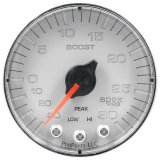 Autometer Spek-Pro Gauge Vac/Boost 2 1/16in 30Inhg-30psi Stepper Motor W/Peak & WarnSilver/Chrome thumbnail 4