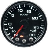 Autometer Spek-Pro Gauge Vac/Boost 2 1/16in 30Inhg-30psi Stepper Motor W/Peak & Warn Black/Black thumbnail 4