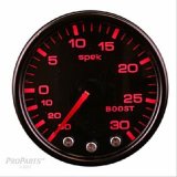 Autometer Spek-Pro Gauge Vac/Boost 2 1/16in 30Inhg-30psi Stepper Motor Peak & Warn Black/Smoke/Black thumbnail 1