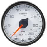 Autometer Spek-Pro Gauge Boost 2 1/16in 35psi Stepper Motor W/Peak & Warn White/Black thumbnail 2