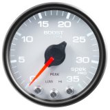 Autometer Spek-Pro Gauge Boost 2 1/16in 35psi Stepper Motor W/Peak & Warn White/Black thumbnail 4