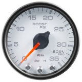Autometer Spek-Pro Gauge Boost 2 1/16in 35psi Stepper Motor W/Peak & Warn White/Black thumbnail 6