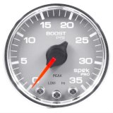 Autometer Spek-Pro Gauge Boost 2 1/16in 35psi Stepper Motor W/Peak & Warn Silver/Chrome thumbnail 1