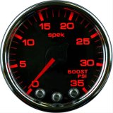 Autometer Spek-Pro Gauge Boost 2 1/16in 35psi Stepper Motor W/Peak & Warn Black/Chrome thumbnail 1