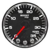 Autometer Spek-Pro Gauge Boost 2 1/16in 35psi Stepper Motor W/Peak & Warn Black/Chrome thumbnail 6