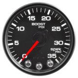 Autometer Spek-Pro Gauge Boost 2 1/16in 35psi Stepper Motor W/Peak & Warn Black/Black thumbnail 4