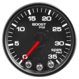 Autometer Spek-Pro Gauge Boost 2 1/16in 35psi Stepper Motor W/Peak & Warn Black/Black thumbnail 5