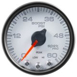 Autometer Spek-Pro Gauge Boost 2 1/16in 60psi Stepper Motor W/Peak & Warn Wht/Blk thumbnail 7