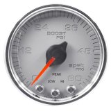 Autometer Spek-Pro Gauge Boost 2 1/16in 60psi Stepper Motor W/Peak & Warn Slvr/Chrm thumbnail 2