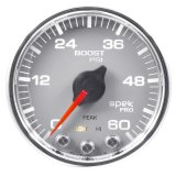 Autometer Spek-Pro Gauge Boost 2 1/16in 60psi Stepper Motor W/Peak & Warn Slvr/Chrm thumbnail 3