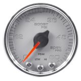 Autometer Spek-Pro Gauge Boost 2 1/16in 60psi Stepper Motor W/Peak & Warn Slvr/Chrm thumbnail 5