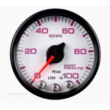 Autometer Spek-Pro Gauge Boost 2 1/16in 100psi Stepper Motor W/Peak & Warn Wht/Blk thumbnail 1