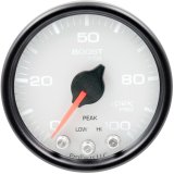 Autometer Spek-Pro Gauge Boost 2 1/16in 100psi Stepper Motor W/Peak & Warn Wht/Blk thumbnail 2