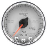 Autometer Spek-Pro Gauge Boost 2 1/16in 100psi Stepper Motor W/Peak & Warn Slvr/Chrm thumbnail 2