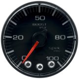 Autometer Spek-Pro Gauge Boost 2 1/16in 100psi Stepper Motor W/Peak & Warn Blk/Blk thumbnail 5