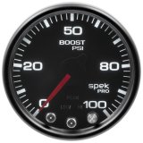 Autometer Spek-Pro Gauge Boost 2 1/16in 100psi Stepper Motor W/Peak & Warn Blk/Smoke/Blk thumbnail 3