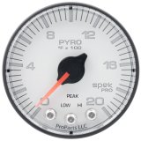 Autometer Spek-Pro Gauge Pyro. (Egt) 2 1/16in 2000f Stepper Motor W/Peak & Warn Wht/Blk thumbnail 2