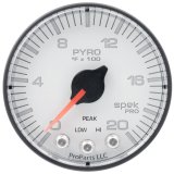 Autometer Spek-Pro Gauge Pyro. (Egt) 2 1/16in 2000f Stepper Motor W/Peak & Warn Wht/Blk thumbnail 3