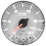 Autometer Spek-Pro Gauge Pyro. (Egt) 2 1/16in 2000f Stepper Motor W/Peak & Warn Slvr/Chrm thumbnail 2
