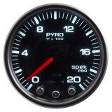 Autometer Spek-Pro Gauge Pyro. (Egt) 2 1/16in 2000f Stepper Motor W/Peak & Warn Blk/Smoke/Blk thumbnail 4
