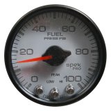 Autometer Spek-Pro Gauge Fuel Press 2 1/16in 100psi Stepper Motor W/Peak & Warn Wht/Blk thumbnail 1