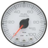 Autometer Spek-Pro Gauge Fuel Press 2 1/16in 100psi Stepper Motor W/Peak & Warn Wht/Blk thumbnail 2