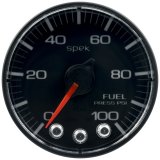 Autometer Spek-Pro Gauge Fuel Press 2 1/16in 100psi Stepper Motor W/Peak & Warn Blk/Blk thumbnail 3