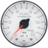 Autometer Spek-Pro Gauge Fuel Press 2 1/16in 15psi Stepper Motor W/Peak & Warn Wht/Blk thumbnail 3