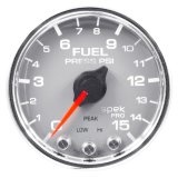Autometer Spek-Pro Gauge Fuel Press 2 1/16in 15psi Stepper Motor W/Peak & Warn Slvr/Chrm thumbnail 7