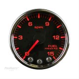 Autometer Spek-Pro Gauge Fuel Press 2 1/16in 15psi Stepper Motor W/Peak & Warn Blk/Chrm thumbnail 1