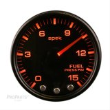 Autometer Spek-Pro Gauge Fuel Press 2 1/16in 15psi Stepper Motor W/Peak & Warn Blk/Smoke/Blk thumbnail 1
