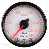 Autometer Spek-Pro Gauge Fuel Press 2 1/16in 30psi Stepper Motor W/Peak & Warn Wht/Blk thumbnail 1