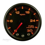Autometer Spek-Pro Gauge Fuel Press 2 1/16in 30psi Stepper Motor W/Peak & Warn Blk/Smoke/Blk thumbnail 1