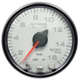 Autometer Spek-Pro Gauge Nitrous Press 2 1/16in 1600psi Stepper Motor W/Peak & Warn Wht/Blk thumbnail 5