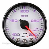 Autometer Spek-Pro Gauge Oil Temp 2 1/16in 300f Stepper Motor W/Peak & Warn Wht/Blk thumbnail 1