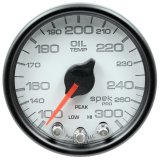 Autometer Spek-Pro Gauge Oil Temp 2 1/16in 300f Stepper Motor W/Peak & Warn Wht/Blk thumbnail 5