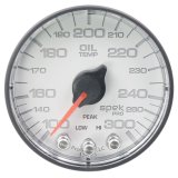 Autometer Spek-Pro Gauge Oil Temp 2 1/16in 300f Stepper Motor W/Peak & Warn Wht/Blk thumbnail 2