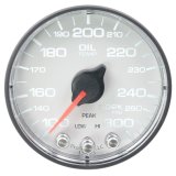 Autometer Spek-Pro Gauge Oil Temp 2 1/16in 300f Stepper Motor W/Peak & Warn Wht/Blk thumbnail 3