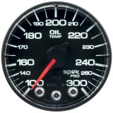 Autometer Spek-Pro Gauge Oil Temp 2 1/16in 300f Stepper Motor W/Peak & Warn Blk/Blk thumbnail 2