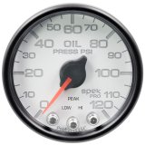 Autometer Spek-Pro Gauge Oil Press 2 1/16in 120psi Stepper Motor W/Peak & Warn Wht/Blk thumbnail 2