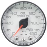 Autometer Spek-Pro Gauge Oil Press 2 1/16in 120psi Stepper Motor W/Peak & Warn Wht/Blk thumbnail 3