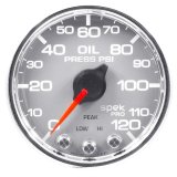 Autometer Spek-Pro Gauge Oil Press 2 1/16in 120psi Stepper Motor W/Peak & Warn Slvr/Chrm thumbnail 2