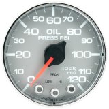 Autometer Spek-Pro Gauge Oil Press 2 1/16in 120psi Stepper Motor W/Peak & Warn Slvr/Chrm thumbnail 2